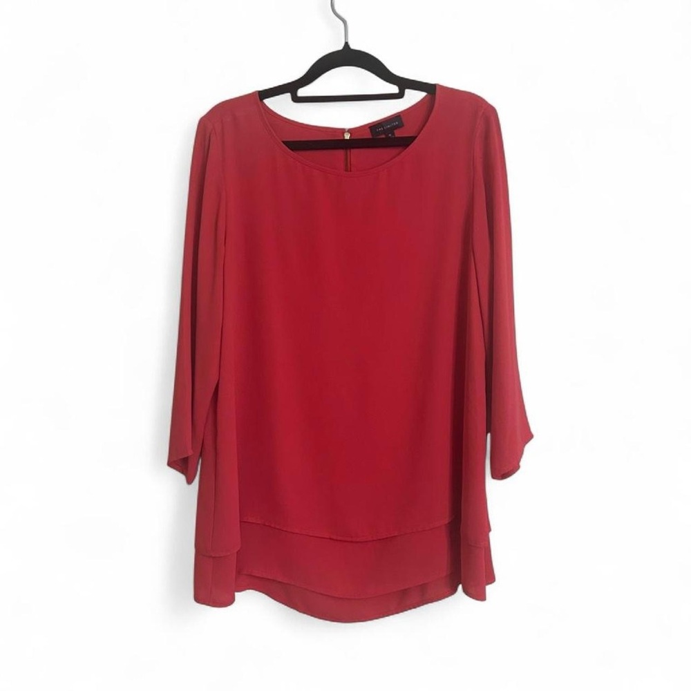The Limited Women's Coral Red Layered Chiffon Blouse Size Medium